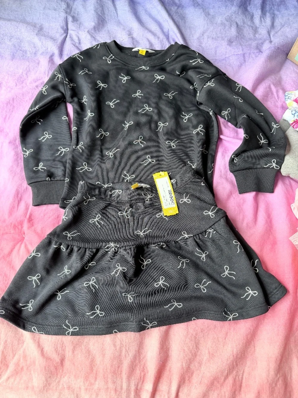Velour 3 piece outfit with skirt and 2 tops size 6/7
